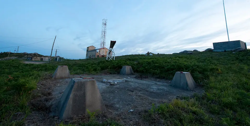 Imaxe das antenas de Marconi hai uns anos no Monte da Nave