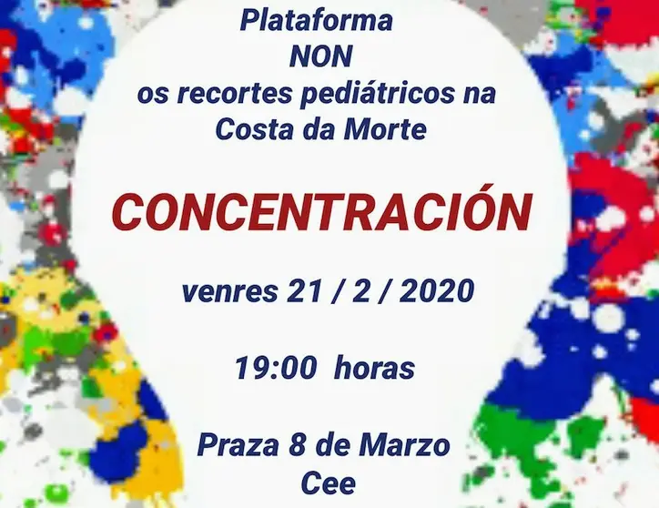 Concentracion da Plataforma pediatrica da Costa da Morte en Cee