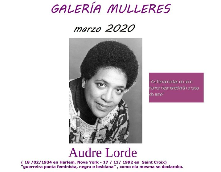 Audre Lorde na Galeria Mulleres de Muxia-Marzo 2020