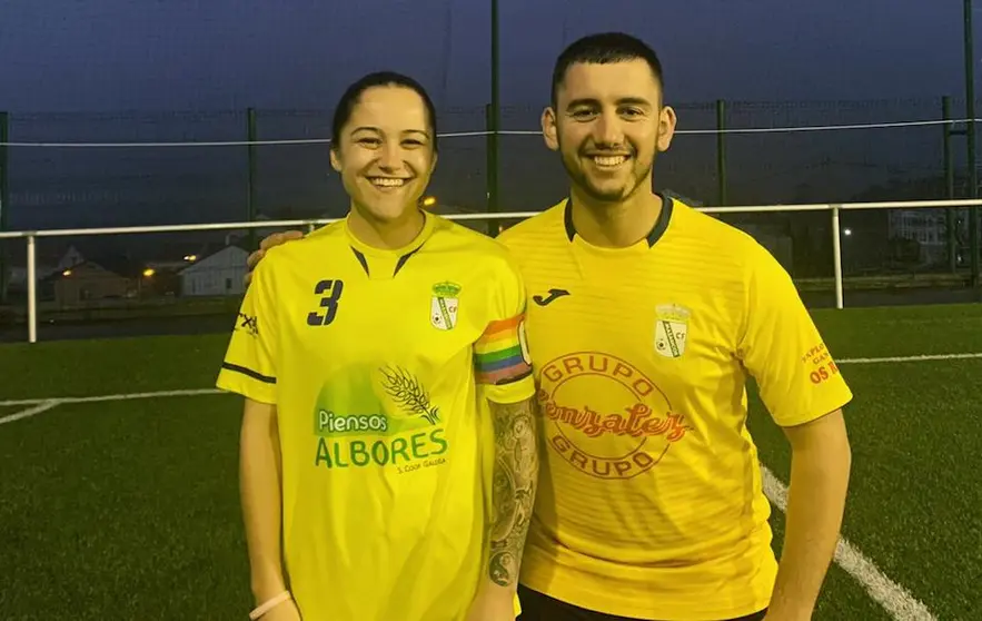 Graciela e Jose Angel Carreira Capi e adestrador do Mazaricos Feminino