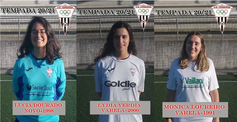 Lucia Lydia e Monica primeiras xogadoras presentadas do UD Cerqueda feminino