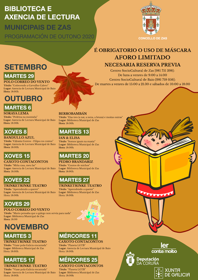 programacion outono bibliotecas do Concello de Zas