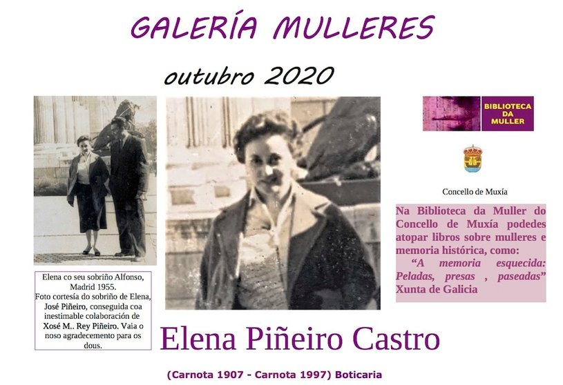 A boticaria de Carnota Elena Piñeiro Castro na Galeria Mulleres de Muxia