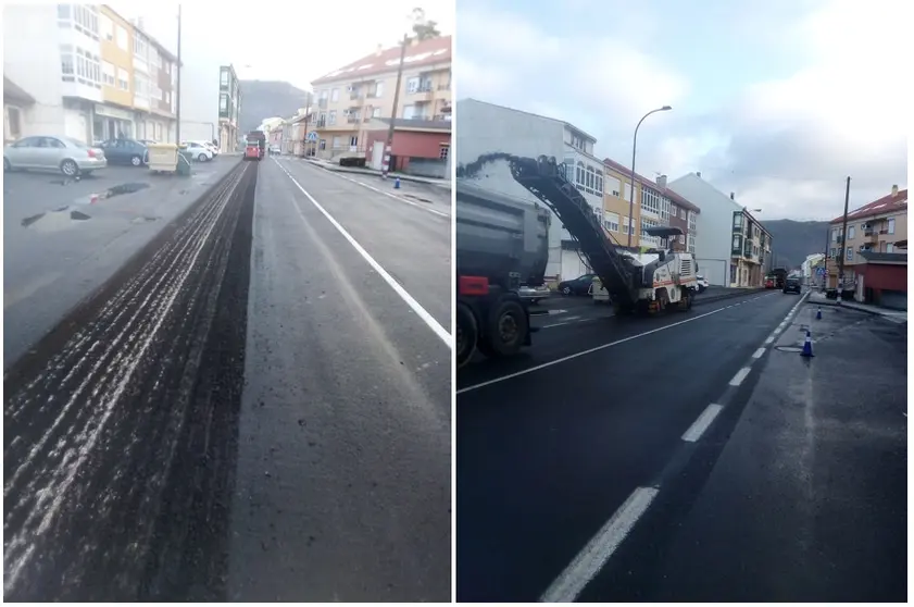 Obras na estrada do Pindo