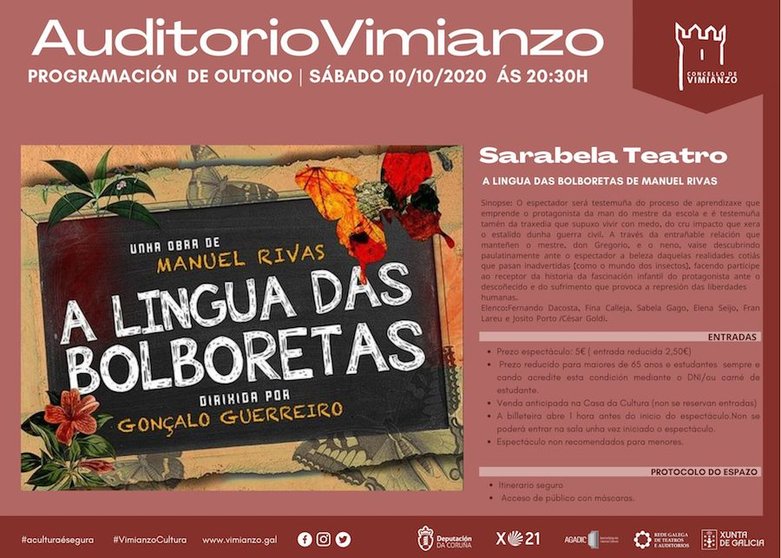 SArabela Teatro leva a Lingua das Volveretas de Manolo Rivas a Vimianzo