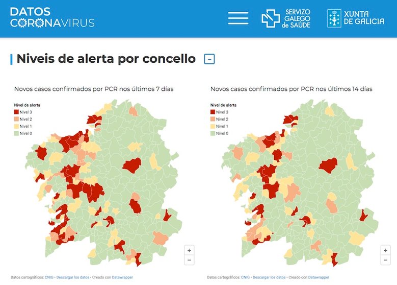 Mapa Covid Galicia 25-10-2020