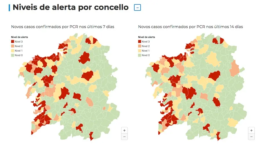 Mapa de Covid Galicia 07-11-2020