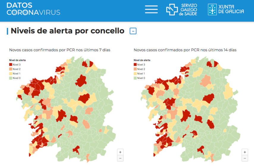 Mapa Covid Galicia 09-11-2020