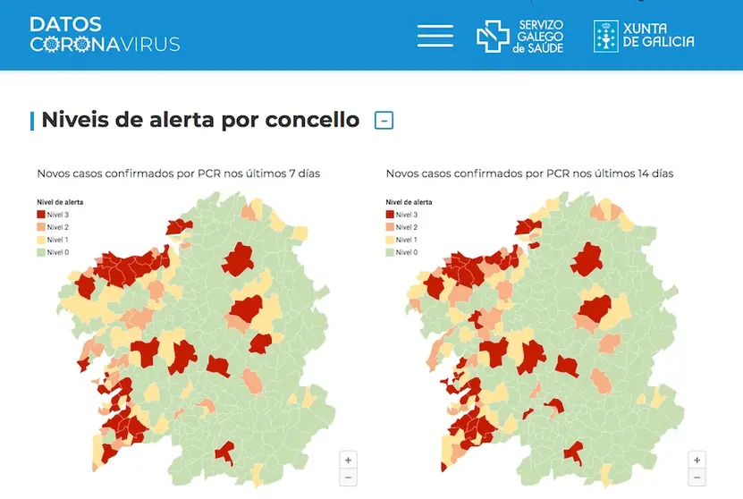 Mapa COVID Galicia 14-11-2020