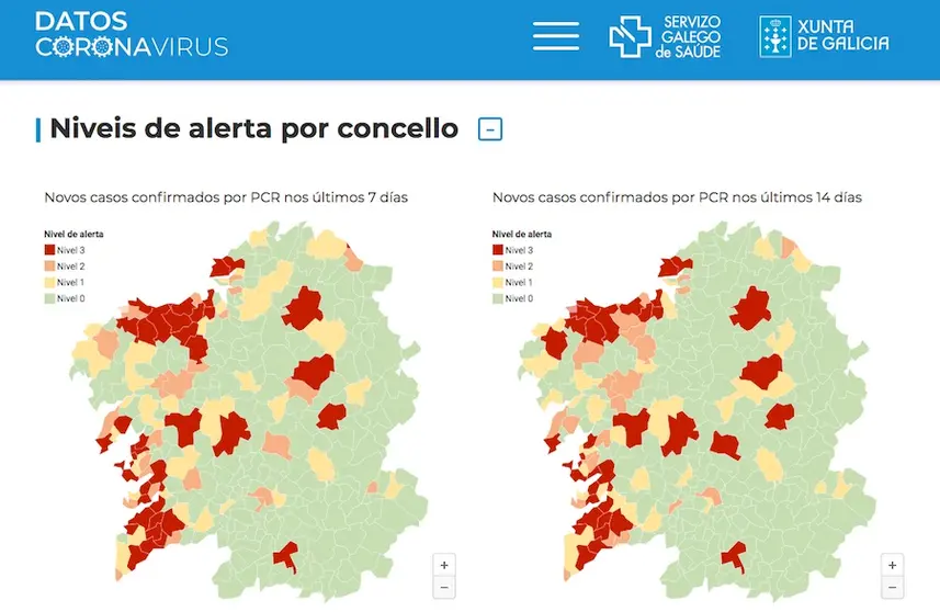 Mapa COVID Galicia 20-11-2020