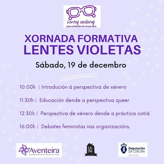 Obradoiro de Aventeira lentes violetas no Casino Carballo