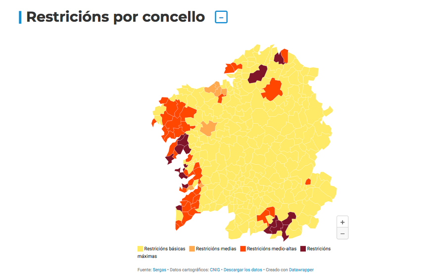 Mapa restricions Galicia covid 29-12-2020