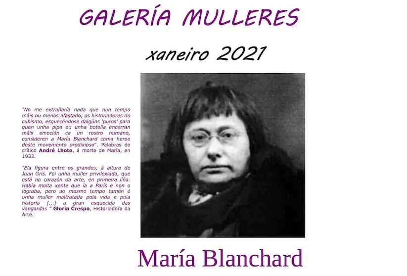 cartel maria blanchard na Galeria Mulleres de Muxia