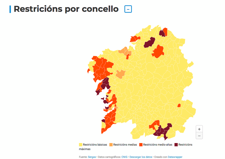 Mapa covid 4 xaneiro 2021 Galicia