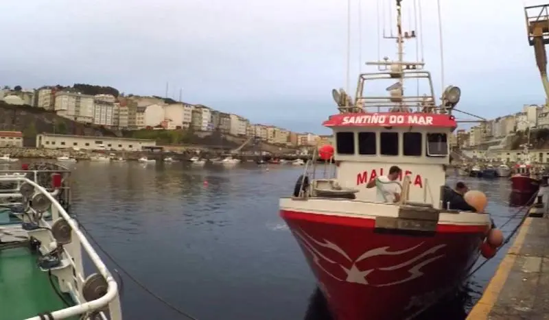 Barco de Baixura no Porto de Malpica