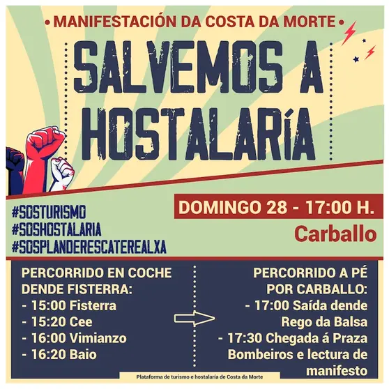 Manifectacion salvemos a hostalaria Cee-Carballo