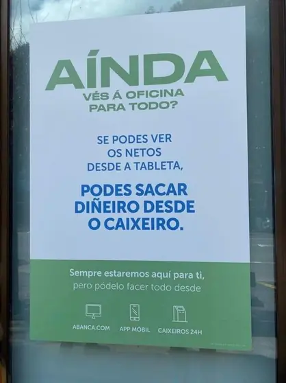 A campana de Abanca que tivo que suspender