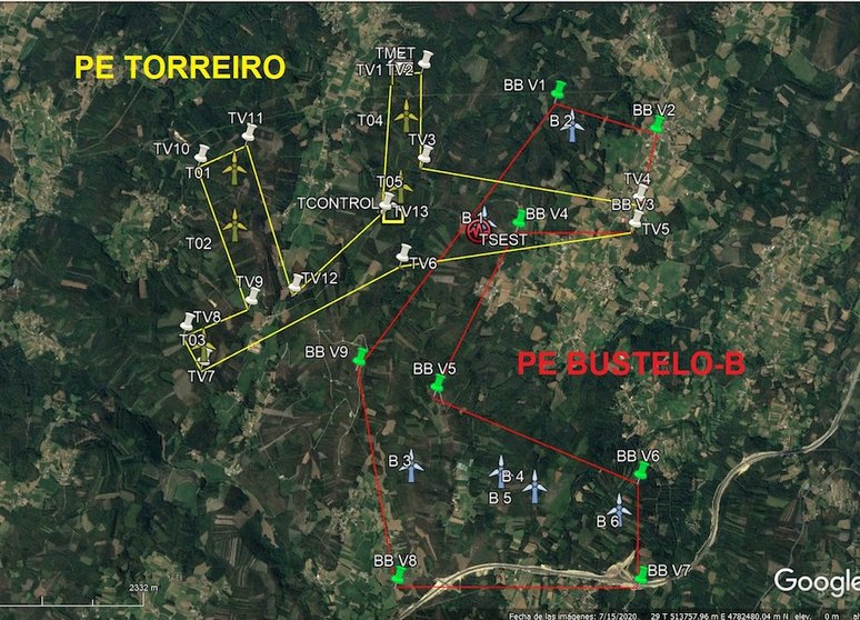 Mapa dos PE Alto Torreiro e Bustelo-Barallans