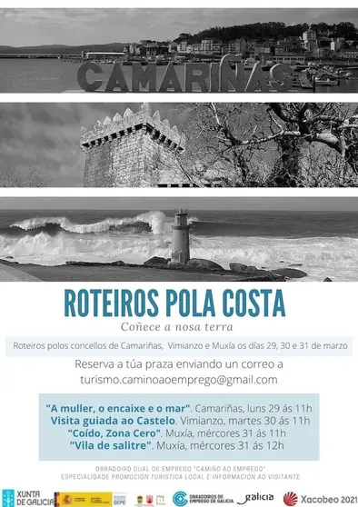 Cartel rutas Muxia Camarinas Vimianzo