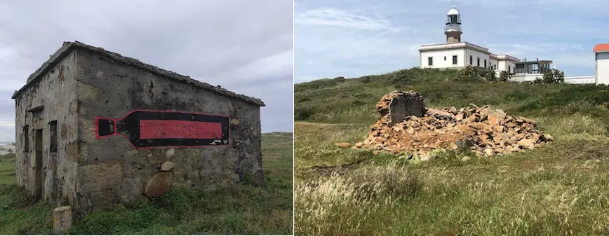 Caseta de Mille antes e despois do derrubamento