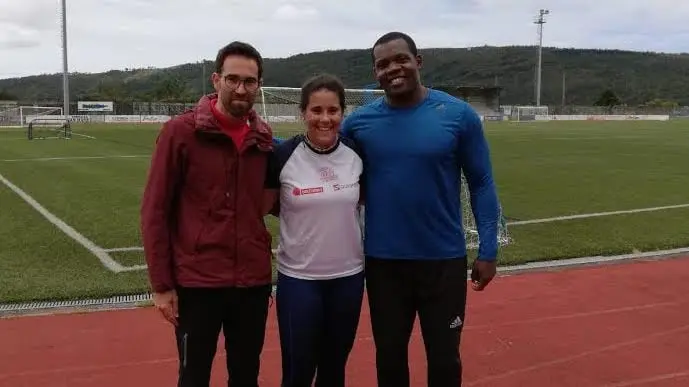 Xiana Lago con Jorge Larino e Frank Casaña