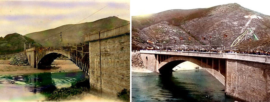 Construcion e inauguracion na Ponte do Ezaro