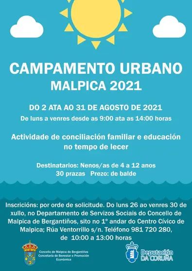 CARTEL MALPICA- Campamento urbano de veran