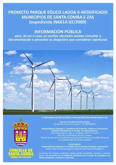 Informacion eolica no Concello de Santa Comba