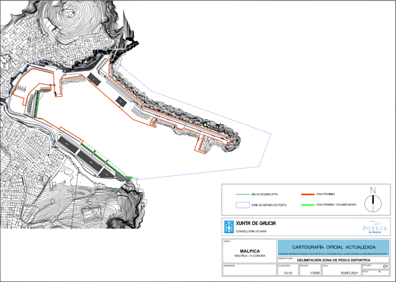 PLANO DO PORTO DE MALPICA DA PESCA