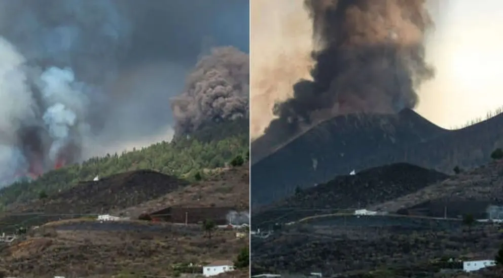 Los Llanos baixo o volcan