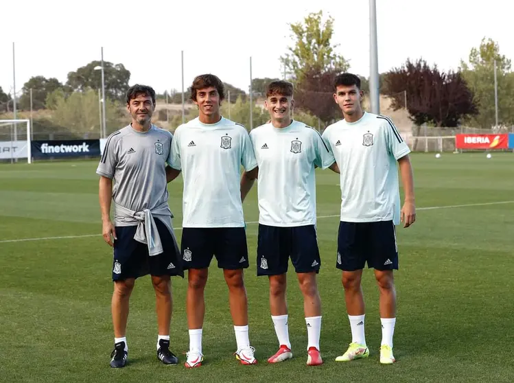 Dani Barcia con Noel e Trillo na Seleccion