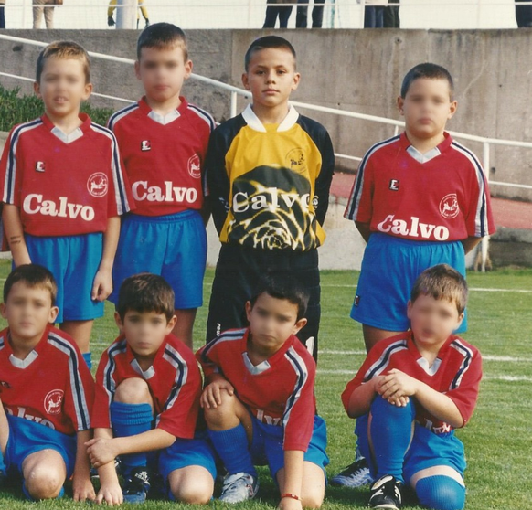 Santi Canedo (de amarelo) nunha das súas primeiras tempadas co Bergan