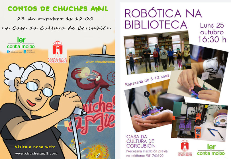 Contos e Robotica na Biblioteca de Corcubion