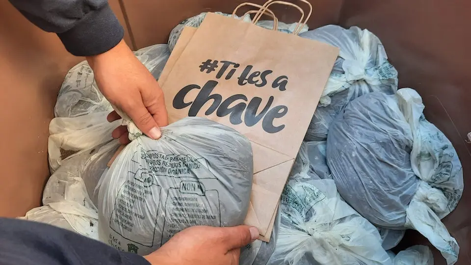 Bolsas de compost de Ti tes a chave