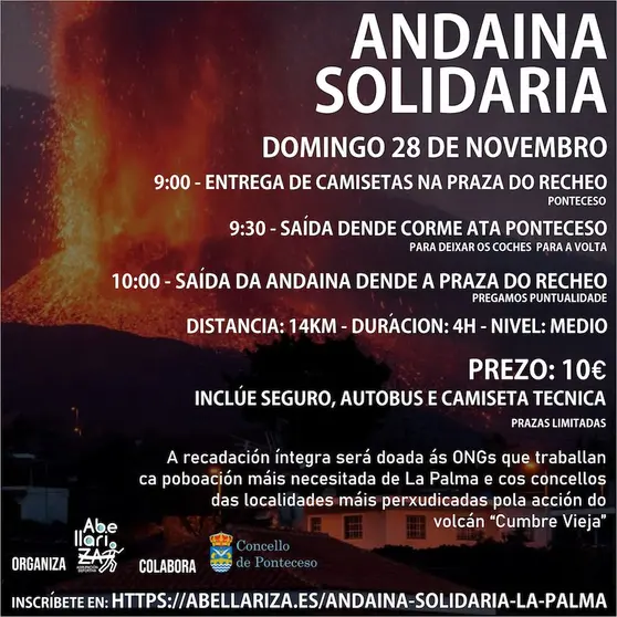 CARTEL ANDAINA DAMNIFICADOS VOLCÁN