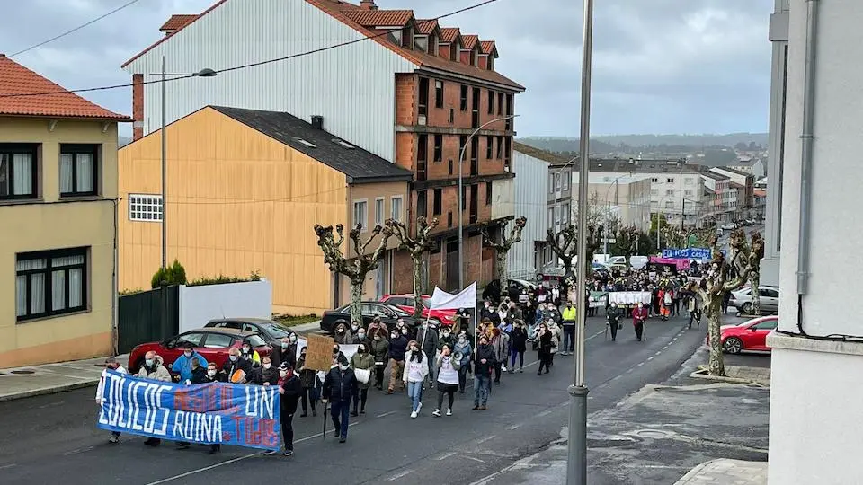 Manifestacion eolicos en Santa Comba-Iriac