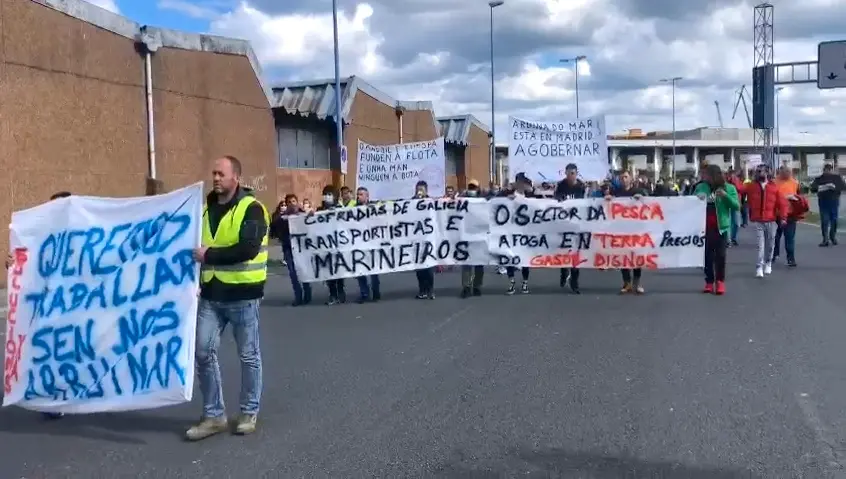 Manifestacion da pesca de axuda ao transporte