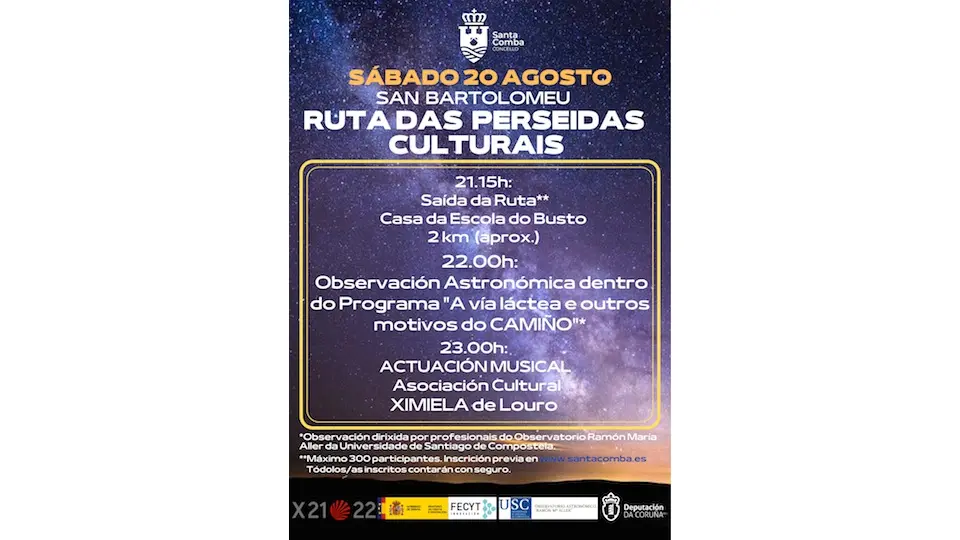 RUTA DAS PERSEIDAS CULTURAIS Santa Comba 2022