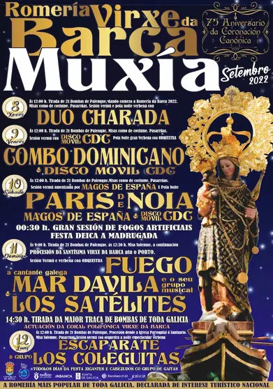 Cartel Romeria Virxe da Barca Muxia 2022