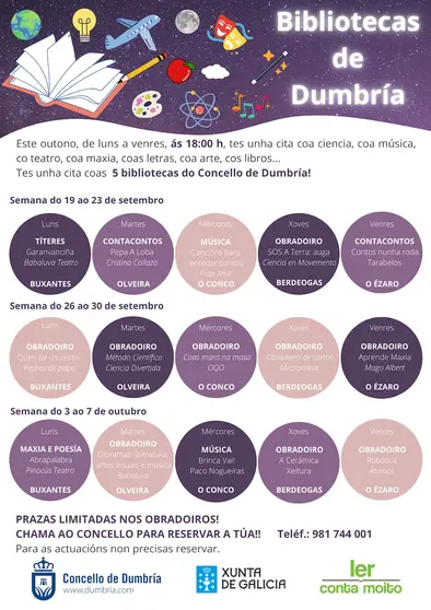 Outono de contos nas Bibliotecas de Dumbria