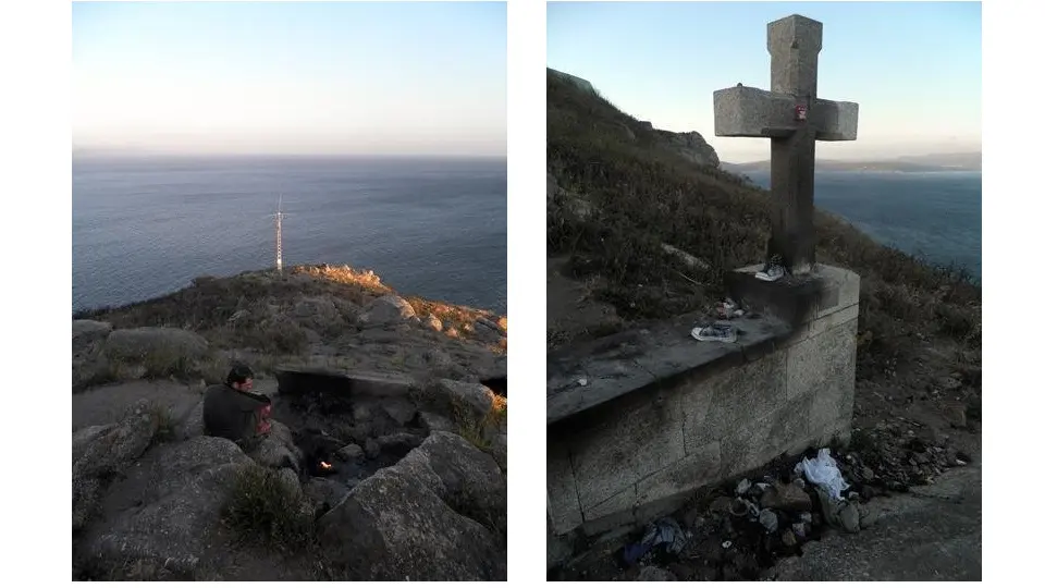 Queimando roupa no Cabo Fisterra