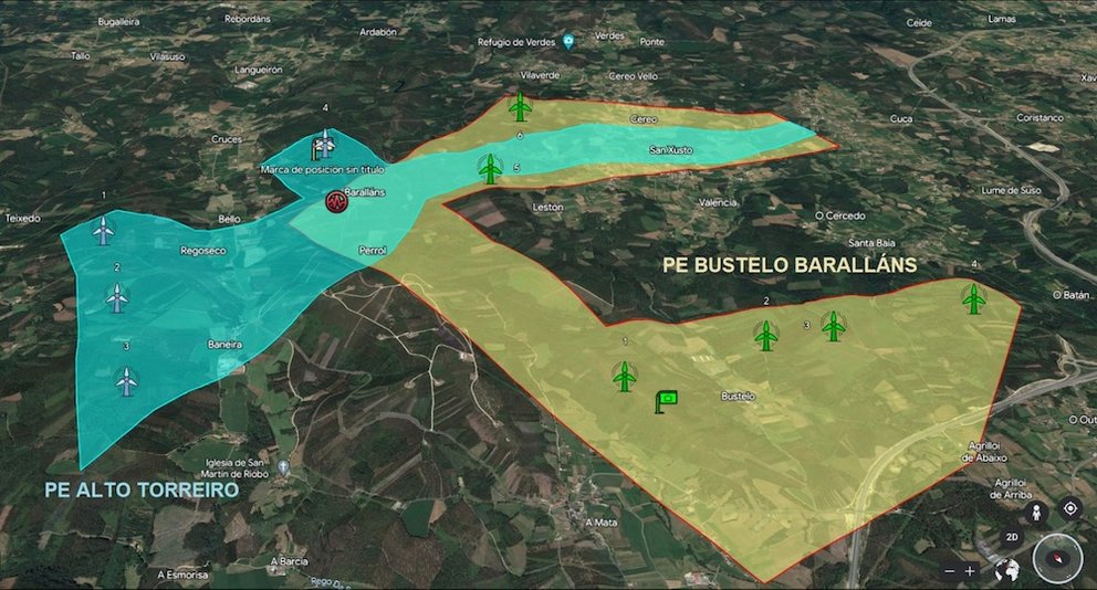 Proxectos eolicos Bustelo Barallans e Alto Torreiro
