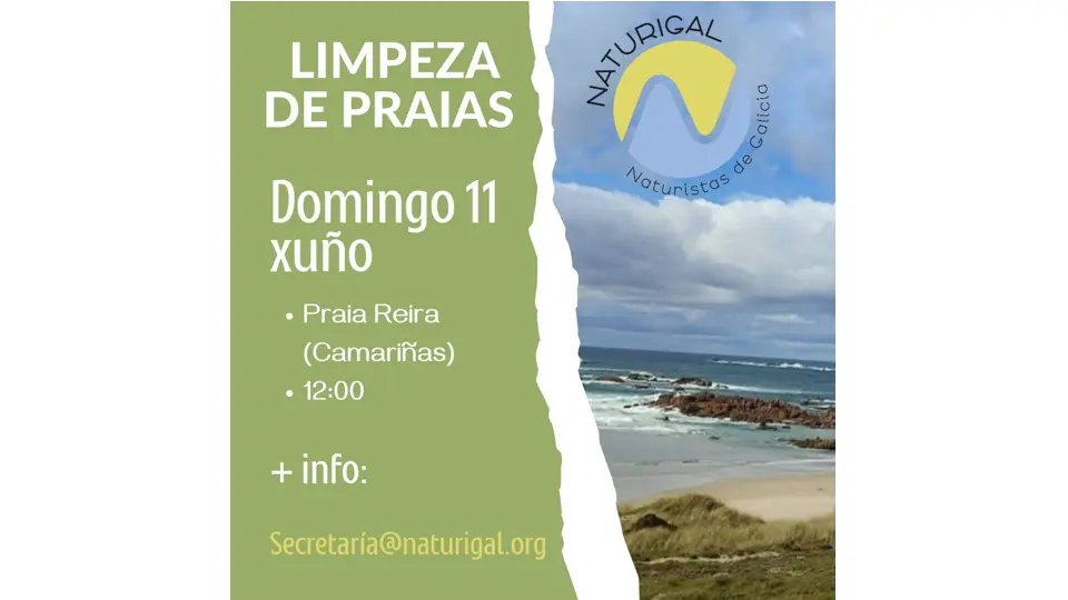 Limpeza Praia Reira con Naturigal