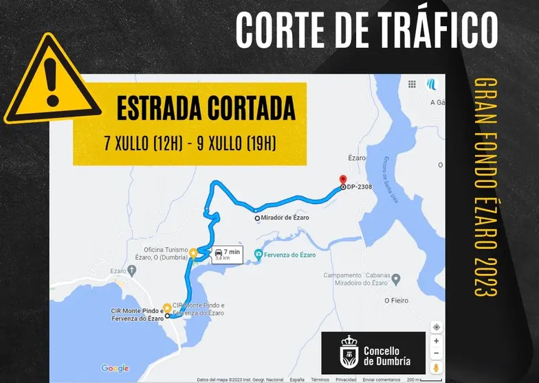 Cortes Trafico Gran Fondo Ezaro