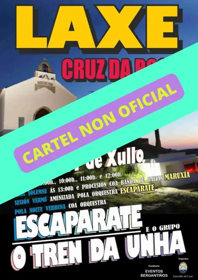 Cartel falso festas laxe