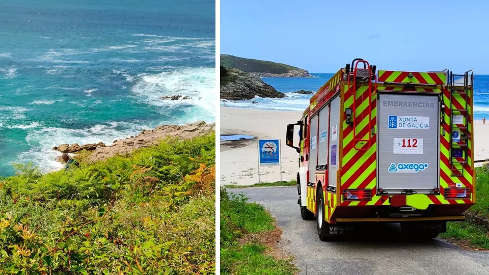 Rescate na praia de Rebordelo