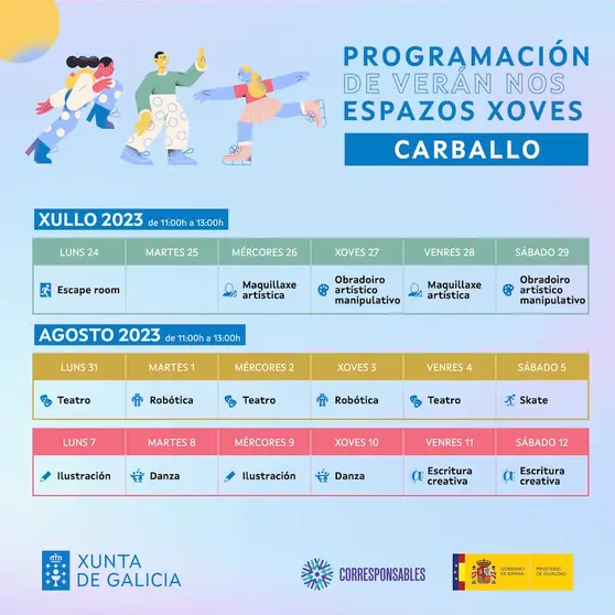 Programa Espazo Xove Carballo veran 2023