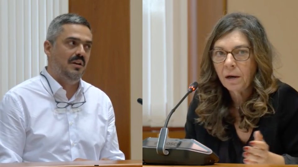 Daniel Perez BNG e Begona Freire PP na Comision de Pesca do Parlamento Galego