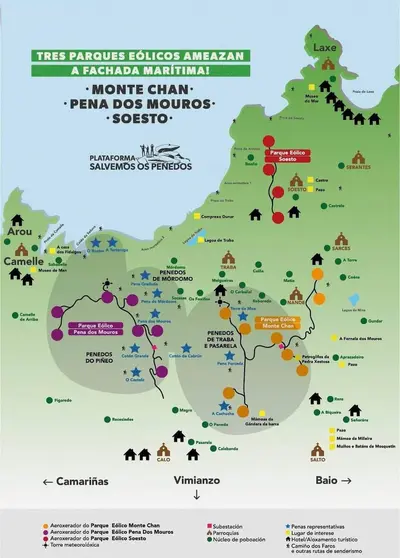 Parques Eolicos Penedos de Traba e Pasarela