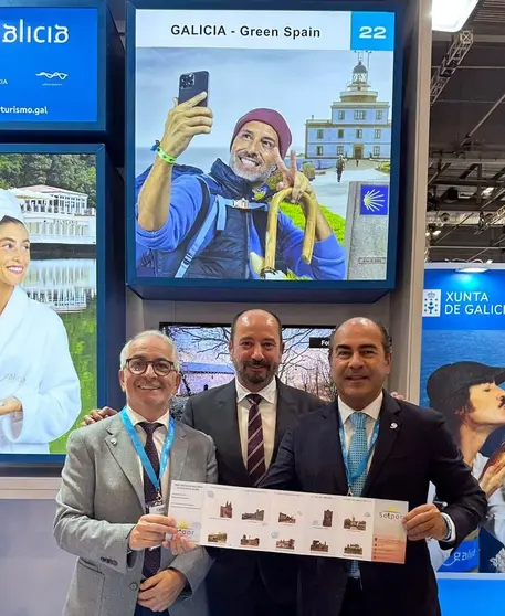 Jesus Picallo Xose Manuel Merelles e Cesareo Pardal na WTM de Londres